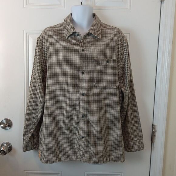 Timberland gray plaid long sleeve button front shirt - Picture 1 of 14
